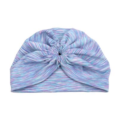 China New Design Colorful Stripe Printing Yoga Sports Elastic Quick Dry Fitness Hat Headbands Women Custom Logo for sale