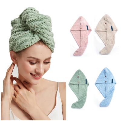 China Viable Absorbent Bath Drying Hat Shower Spa Head Wrap Hair Towel Thick Hair Drying Cap for sale