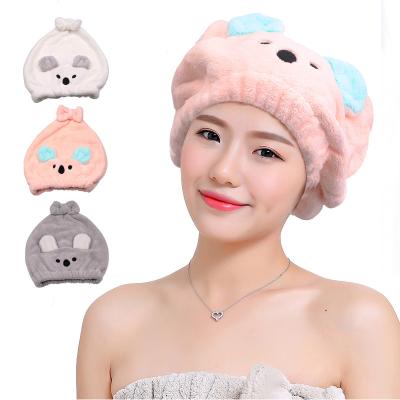 China QUICK DRY Cute Design Custom Microfiber Hair Dry Towel Hair Towel Wrap Turban For Wet Hair for sale