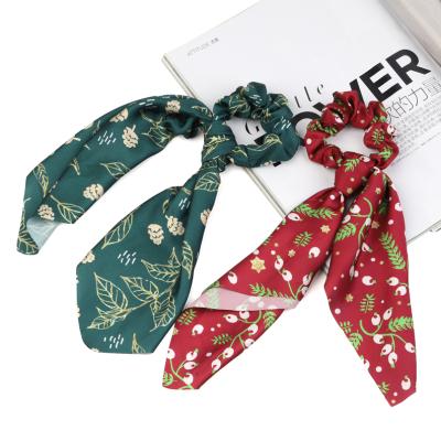 China Environmental Friendly Scrunchies Handmade Silky Fabric Hair Ties Tied Handmade Scrunchies With Bows for sale