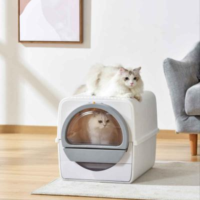 China Hot Sale Viable Cat Litter Toilet Self Cleaning Automatic High Quality Large Capacity Smart Cat Litter Box for sale