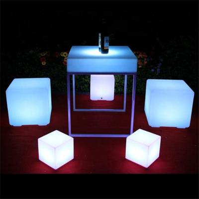 China Traditional outdoor RGB color changing waterproof chair lighting led cube table and led cube chair set for sale