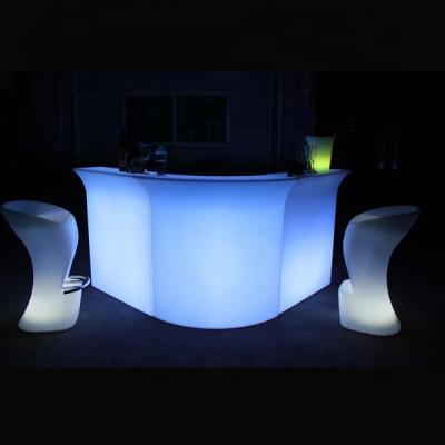 China Modern Corner Plastic Color Changing Portable Led Bar Counter / Corner Led Counter Table From China for sale