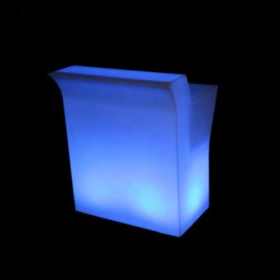 China Traditional glowing upright LED bar counter with ice bucket on side or top light up LED bar table / illuminated led bar chair for sale