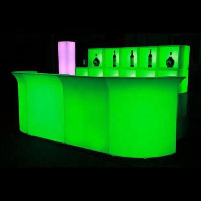 China Modern Cheap Glowing RGB Plastic Led Lighting Furniture Light Up LED Bar Furniture / Illuminated Led Bar Table for sale