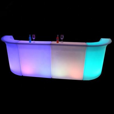 China Modern Waterproof Plastic Color Changing Portable Led Bar Furniture / Corner Led Counter Table From China for sale