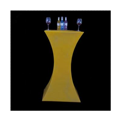 China Restaurant Cheap Illuminated Plastic Party Cocktail Table 45*45*110cm / Led Square Table for sale