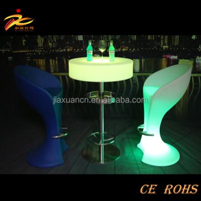 China Restaurant color changing 110cm plastic height led table/led table/led furniture led table led chairs for sale