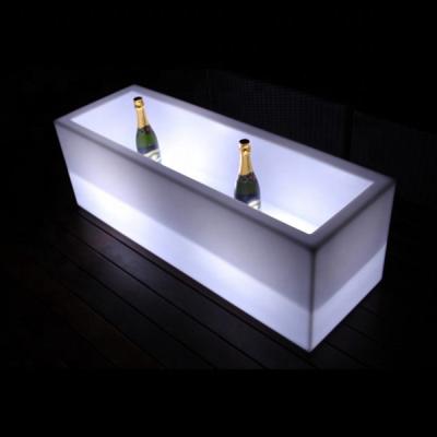 China Sustainable Spinning PE Led Rechargeable Flashing Ice Bucket for Nightclub, Record, Event and Party ect. for sale