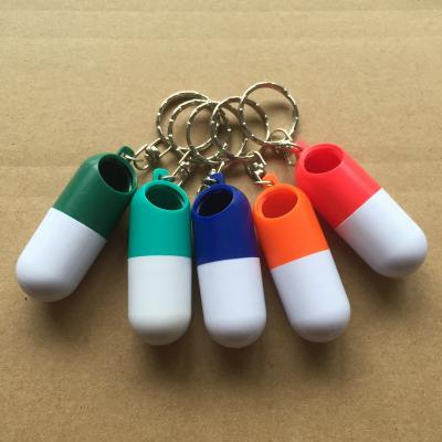 China Any Can Be Custom Promotional Gift Capsule Shaped Multi Purpose Pill Dispenser Ashtray Ash Collection Case Keyring for sale