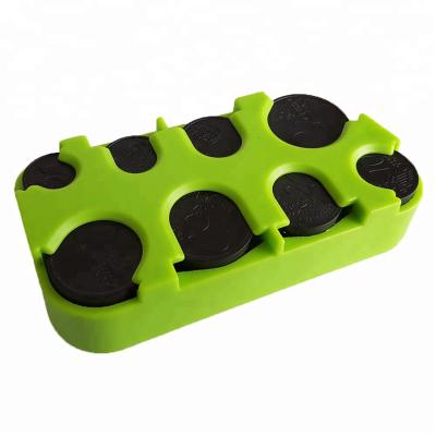 China Storage Box New Arrive Sets Shape EURO Apple Green Coin Holder Dispenser for sale