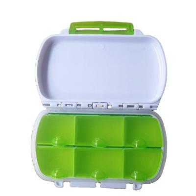 China Plastic Pill Storage Container Pill Storage Box Travel Pill Organizer 6 Compartment Box Safe Pill Storage Cases for sale