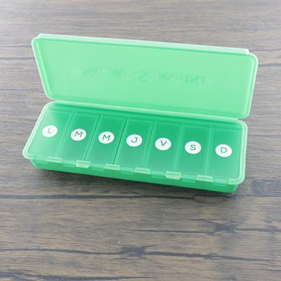 China Pill Pack Tablet Container Push Button Easy Open Outdoor Carry Waterproof Pill Box Medicine 7days Storage Pill Box for sale