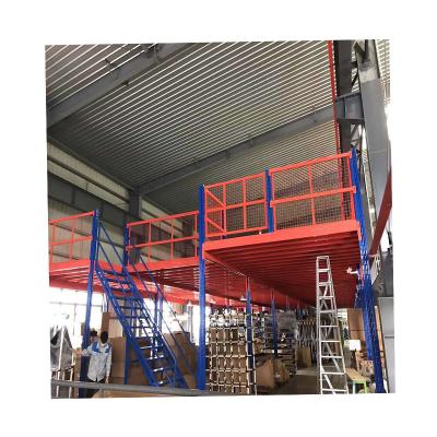 China Pitch Adjustable 75mm On Straight Industries Power Heavy Duty Indoor Warehouse Liner Mezzanine Stretch Mezzanines Industrial Steel Racking for sale