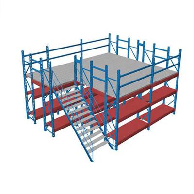 China Corrosion Protection Heavy Rack Mezzanine Steel Floor Racking Industrial Steel Support Mezzanine Shelves Storage Racks Warehouse for sale