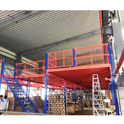 China Heavy Duty Warehouse Mezzanine Floor Warehouse Rack Corrosion Protection Industrial Steel Construction Factory Multi Level Racking System for sale