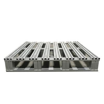 China Use Steel Two Way Entry Reusable Forklift Industrial Storage Pallet Galvanized Single Face Heavy Duty Stackable Steel Pallets With Side for sale