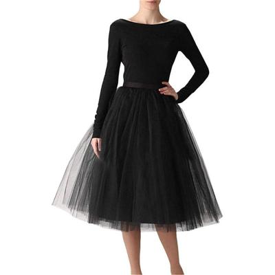 China Fashion Breathable 5 Layers Tulle Skirt TUTU Skirt Women's Lolita Petticoat Bridesmaids Skirt for sale