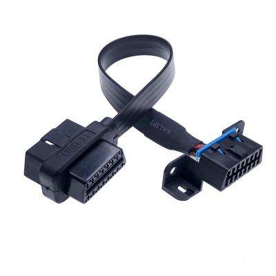 China Obdii Cable OBDII obd2 Extension Cable Flat for Scan Tools, Diagnostic Reader, GPS Tracker for sale