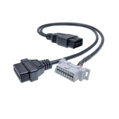 China All cars have OBD Plug 16PIN J1962 OBD2 OBD Male to Female Extension 2 Splitter Y Cable for sale