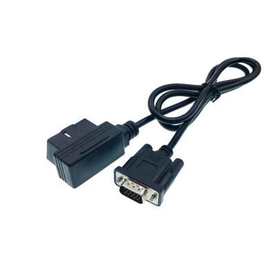 China ALL car right angle obd2 male to DB9 hdb15 obd2 cable obdii to db15 cable for sale