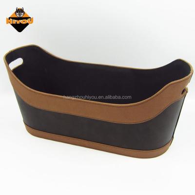 China Viable hot sales! Christmas Gift Faux Leather Storage Basket for sale