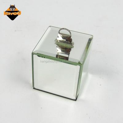 China Jewelry Box For Storage Square Good Quality Glass Mirror Valentine Gift Glass Mirror Jewelry Box for sale