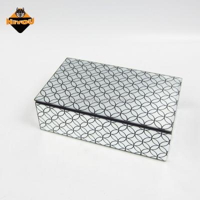 China Jewelry Box For Storage Exquisite Luxury Lovely Rectangle Custom Mirror Jewelry Box With Logo for sale