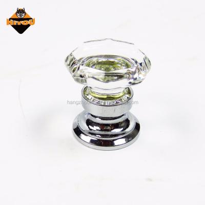 China Decorative crystal door handle pattern new good selling cheap glass crystal cabinet door handle with zinc alloy base for sale