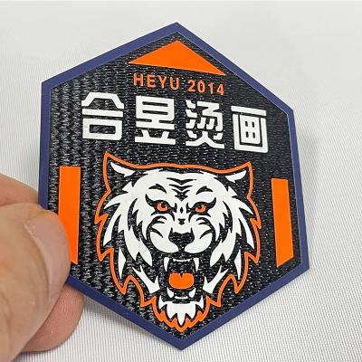 China Washable Custom 3d Raised Effect Brand Logo Clothing Label Heat Transfer Fabric Label For T-shirt for sale