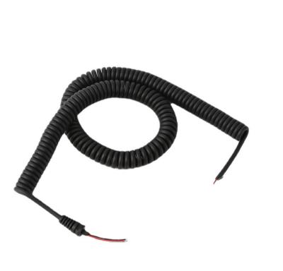 China Electronic PVC medical equipment slingshot CABLE Power electrical connection CABLE PU black foggy surface spring cable for sale