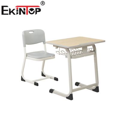 China Factory Wholesale Popular School Furniture School Student Desk Ekintop Plastic Double Used Student Reading Desk Table Chair Set Uai for sale