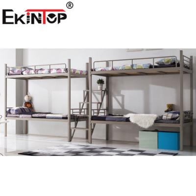 China Ekintop Strong Factory View Bunk Bed Single Bed Wholesale High Quality Steel Students Bed for sale