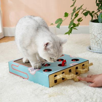 China Durable Solid Wooden Ground Cat Scratch Board Mouse Cat Scratch Board Lighter Cat Toy for sale