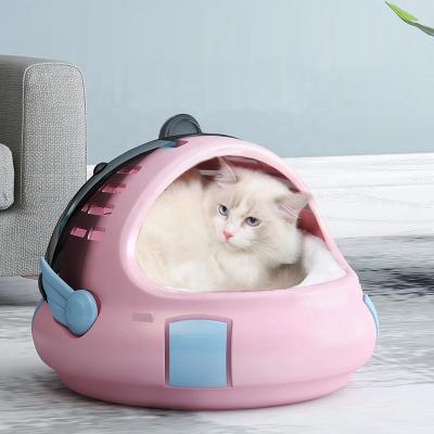 China Portable Travel Breathable Suitcase Cat Pet Bag Resin Cat Nest for sale