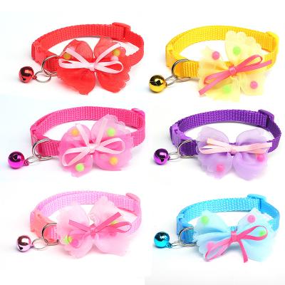 China Adjustable Light Source Manufacturers Pet Products Bow Link Dog Bell Collar for sale