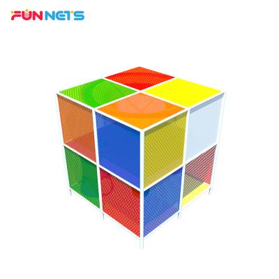 China Leisure Anti-UV Rubik's Cube Children Color Design Structure Climbing Net Playground for sale