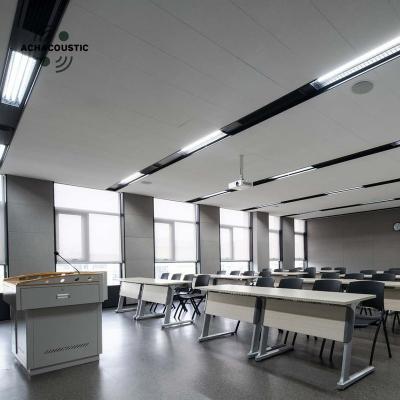 China Sound Absorption ACHAcoustic Noise Control 2x2 Black White Black Acoustic Fake Rock Wool Ceiling Tiles for sale