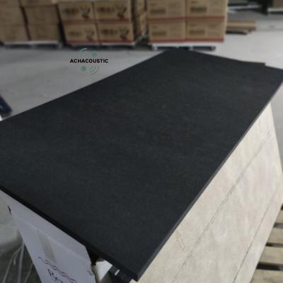 China Sound Absorption ACHAcoustic Black Rock Wool Acoustic Ceiling Tiles Drop Ceiling Panel for sale