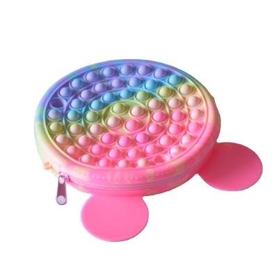 China Qabfwe 15 PC Mini Pop Push-Pull Rainbow Ball Push Bubble Boobies Eco-Friendly Hot Selling Non-Toxic Toy for sale