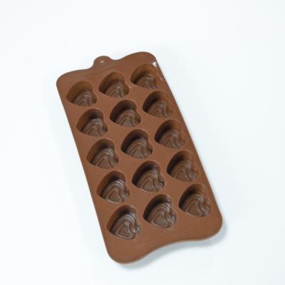 China High Quality Viable Silicone Heart Shaped Candle Chocolate Mold Resin Mold Reusable Baking Set 15 Cavities for sale