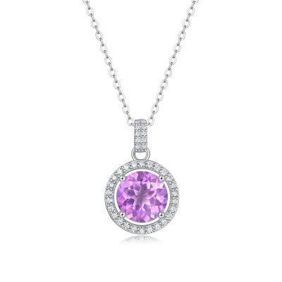 China FASHIONABLE Amethyst S925 Silver Plating Luxury Pendant Necklace For Women Gifts for sale