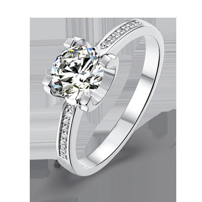 China Hot Selling Fine Jewelry CLASSIC 925 Silver Moissanite Engagement Rings For Women Gift Party for sale