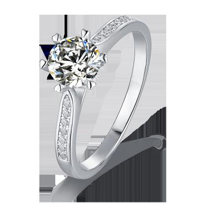 China CLASSIC Hot Sale Fashion Jewelry 925 Silver Moissanite Engagement Ring For Women Party for sale