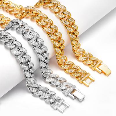 China FASHIONABLE S925 Moissanite D Hip Hop Silver Cuban Chain Bracelet for sale