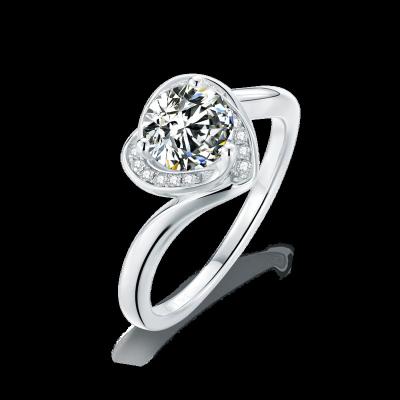 China TRENDY Best Selling Classics Design 925 Silver Moissanite Engagement Ring For Women for sale