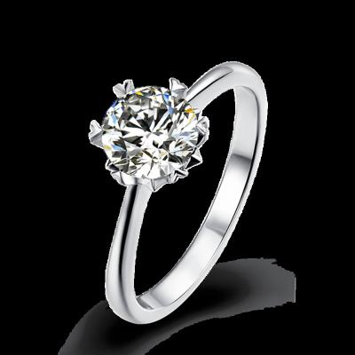 China Hot Sale CLASSIC Silk Road 925 Moissanite Engagement Silver Wedding Ring For Women for sale