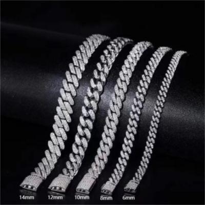 China 925 Silver Jewelry 6MM FASHIONABLE Moissanite Diamond Cuban Chain Bracelet High Quality Party Gifts for sale