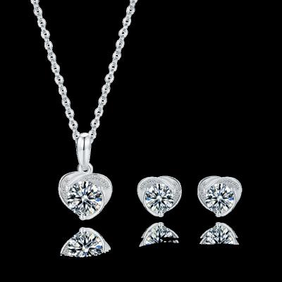 China High Quality Fine Jewelry 925 Bridal Party Jewelry Set Moissanite Silver Engagement Wedding Wedding Jewelry For Women for sale