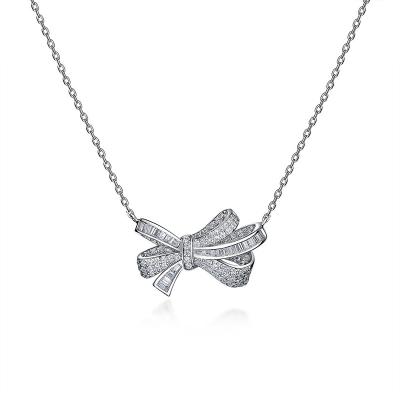 China FASHIONABLE New Silver Plated 925 Silk Road Bow Pendant For Women Party Gifts for sale